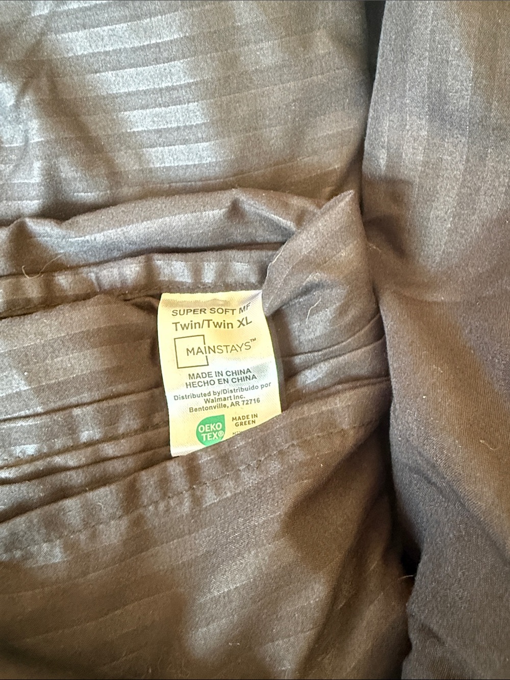 Mainstays Twin XL Comforter in Black Striped Finish
